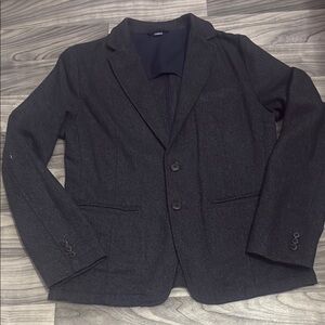Old Navy Charcoal Gray Wool Blazer with Classic Design and Notched Lapel